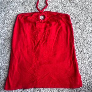 Red Tie Halter Top